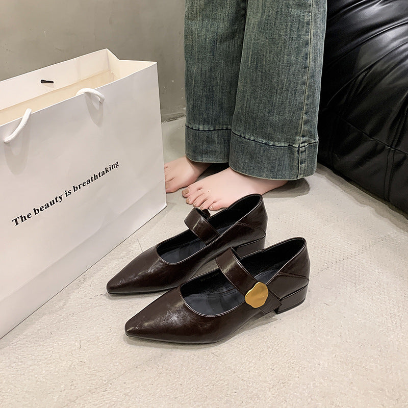 Damen Elegante Slipper mit dekorativem Riemchen und modischem Absatz R&B