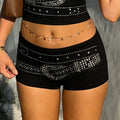 Damen Funkelnde Glitzer-Shorts im sportlichen Design R&B