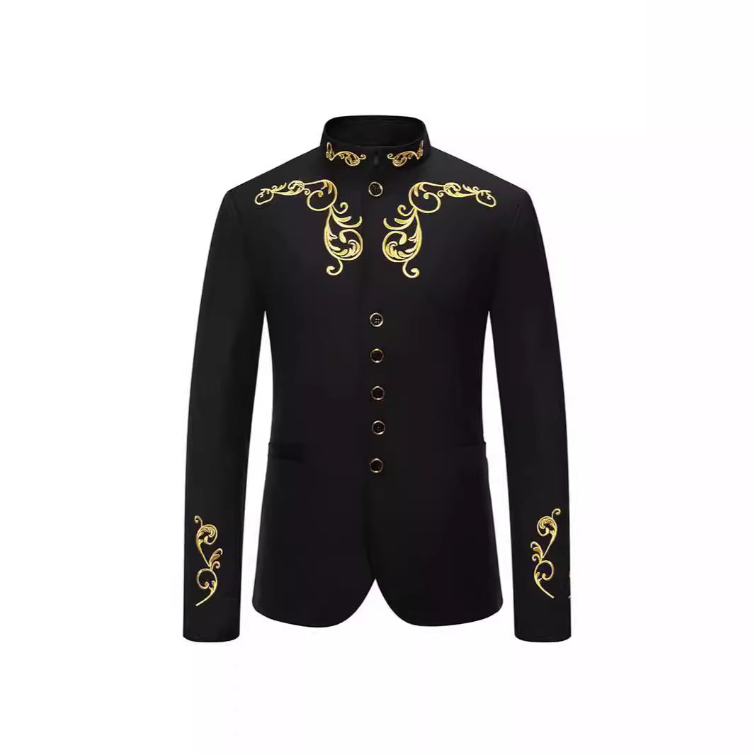 Herren Eleganter Blazer mit kunstvollen Stickereien