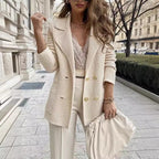 Damen Eleganter Struktur-Blazer mit verspielt klassischen Knopfdetails R&B