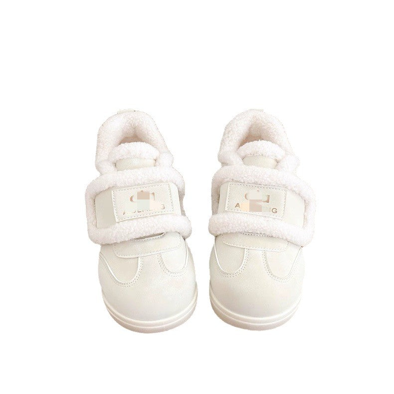 Damen warme Sneaker mit flauschigem Innenfutter und praktischem Klettverschluss R&B