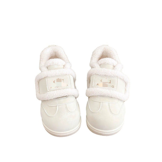 Damen warme Sneaker mit flauschigem Innenfutter und praktischem Klettverschluss R&B