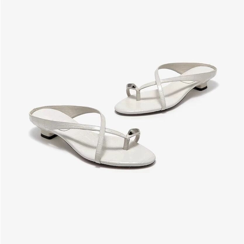 Damen elegante Sling-Sandalen mit modischem Riemendesign und komfortablem Absatz R&B