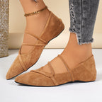 Damen elegante Ballerinas mit gewickeltem Riemendesign und weichem Obermaterial R&B