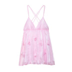 Damen Abendkleid mit Cross-Back-Detail und floralen Applikationen R&B