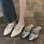 Damen elegante Slipper mit dekorativer Schnürung R&B