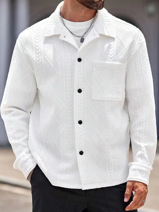 Herren Strickhemd mit modernem Design und strukturiertem Gewebe R&B
