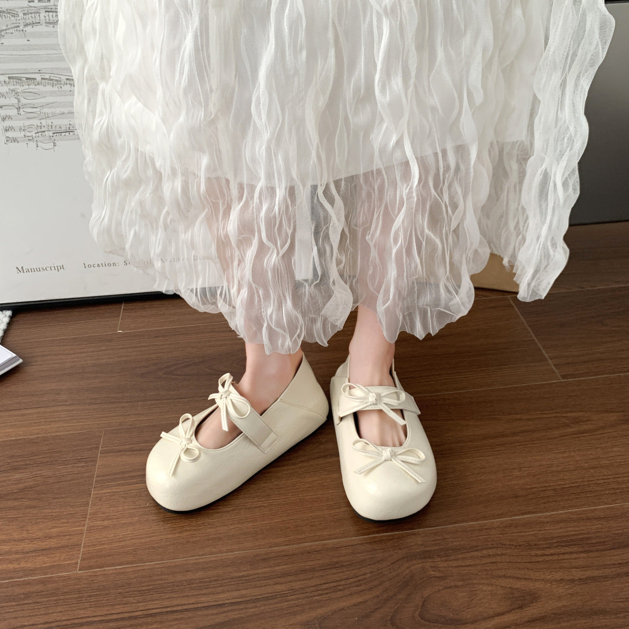 Damen Ballerinas mit elegantem Knotenverschluss und rutschfester Sohle R&B