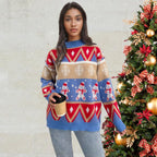 Damen Pullover mit festlichem Weihnachtsmotiv und lässigem Schnitt