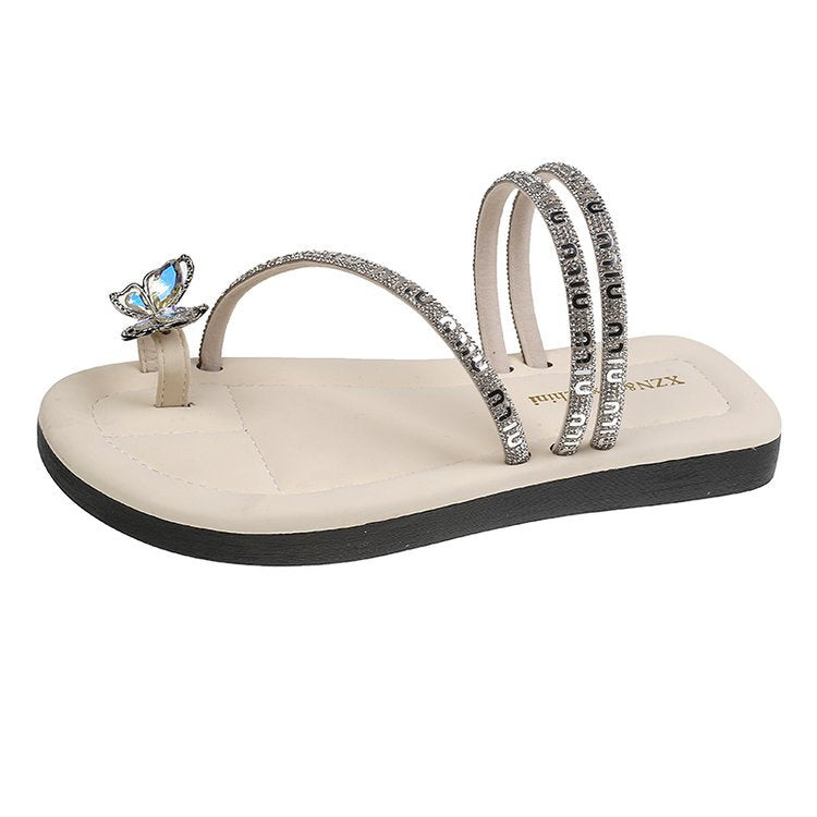 Damen Riemchen-Sandaletten mit funkelndem Schmetterlingsdesign R&B