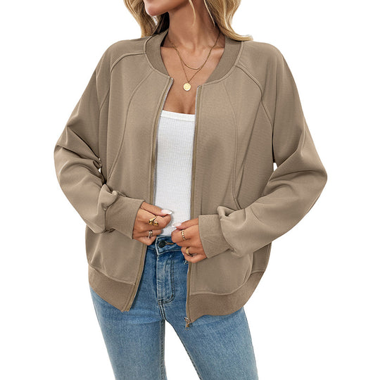 Damen Sweatjacke mit lässigem Schnitt und praktischen Taschen R&B