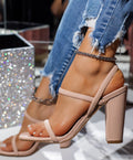 Damen elegante High Heel Sandalen mit schmalen Riemen R&B
