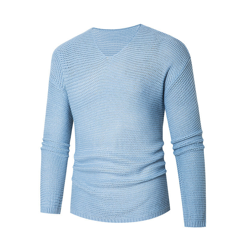Herren modisches V-Ausschnitt-Strickpullover aus atmungsaktivem Material R&B