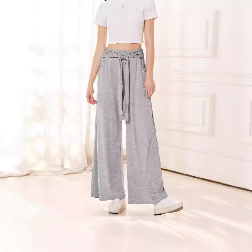 Damen weite Sommerhose mit bindendem Taillengürtel R&B