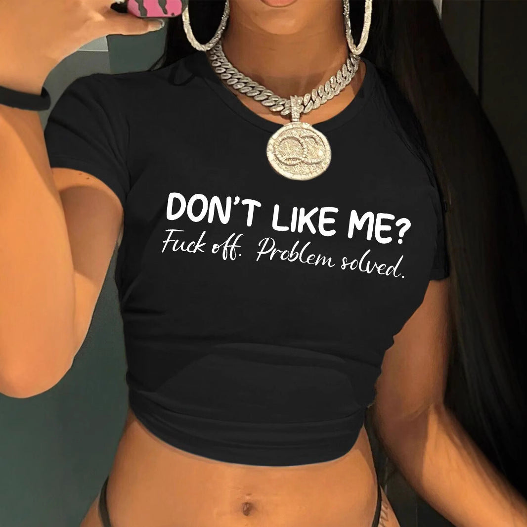 Damen T-Shirt mit künstlerischem Statement-Print und figurbetontem Schnitt R&B