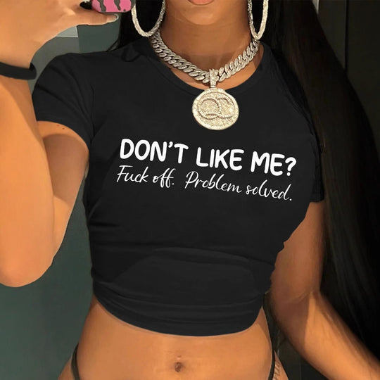 Damen T-Shirt mit künstlerischem Statement-Print und figurbetontem Schnitt R&B