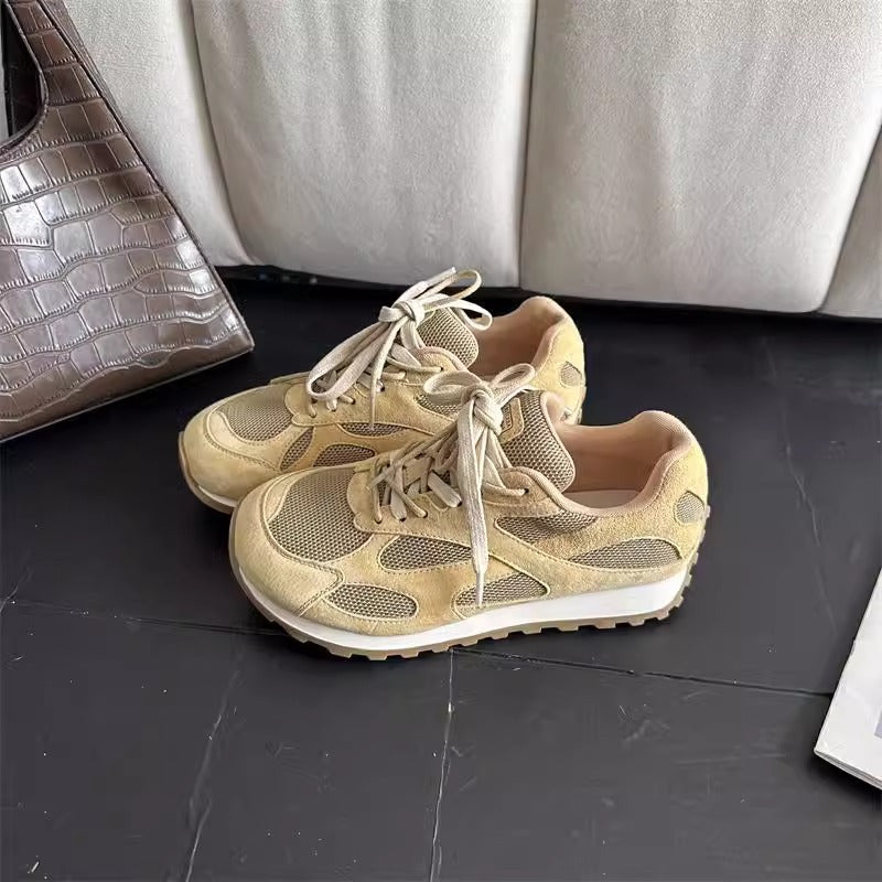 Damen Sportliche Sneaker mit atmungsaktivem Mesh und modischer Wildleder-Oberfläche R&B