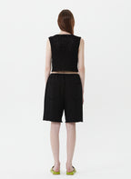 Damen luftiges Strickoberteil mit V-Ausschnitt und offener Front R&B