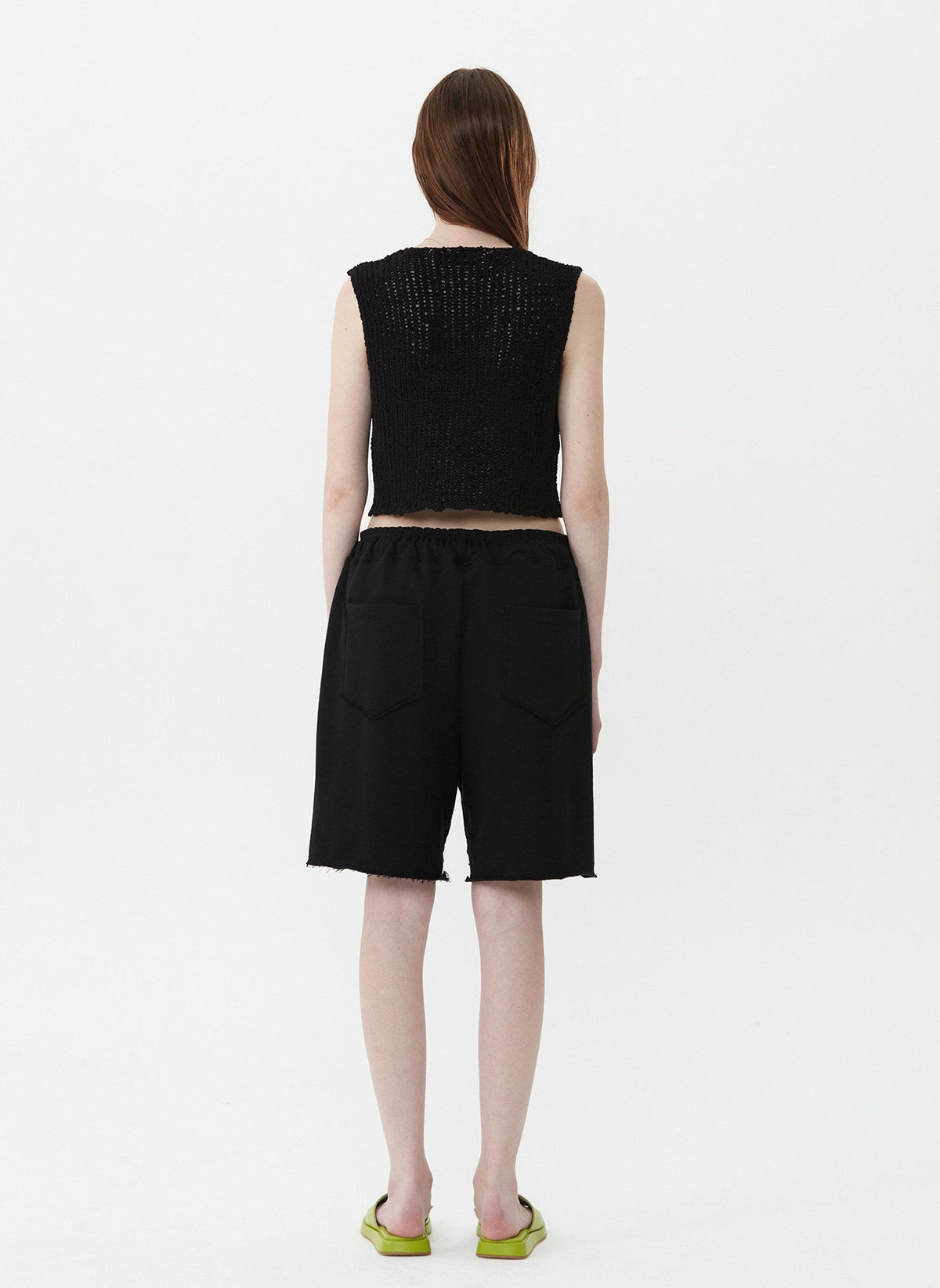 Damen luftiges Strickoberteil mit V-Ausschnitt und offener Front R&B