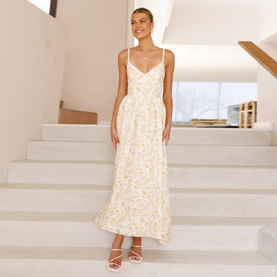 Damen Maxi-Kleid mit floralen Mustern R&B