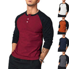 Herren klassisches Langarmshirt im Vintage-Stil mit unterstützenden Kontrastärmeln R&B