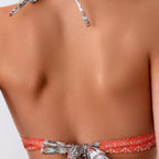 Damen Hochgeschnittener Bikini mit detailliertem Mandala-Muster R&B