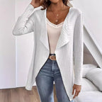 Damen eleganter Cardigan mit asymmetrischem Schnitt und strukturierter Oberfläche R&B