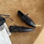 Damen Elegante und modische Schnürschuhe mit spitz zulaufender Form