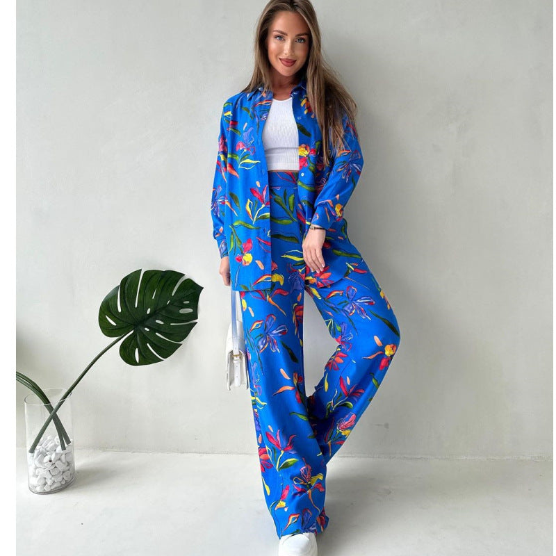 Damen Lässiges Zweiteiler-Set mit floralem Design und weitem Schnitt R&B