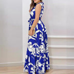 Damen Langärmliges Maxikleid mit floralem Muster und tailliertem Schnitt R&B