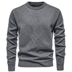 Herren Strickpullover mit modernem Rautenmuster