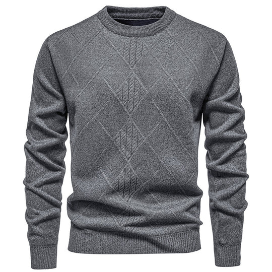 Herren Strickpullover mit modernem Rautenmuster R&B