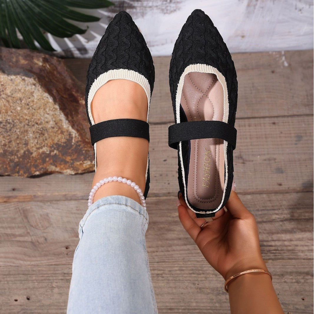 Damen Ballerinas mit elastischem Riemendesign R&B