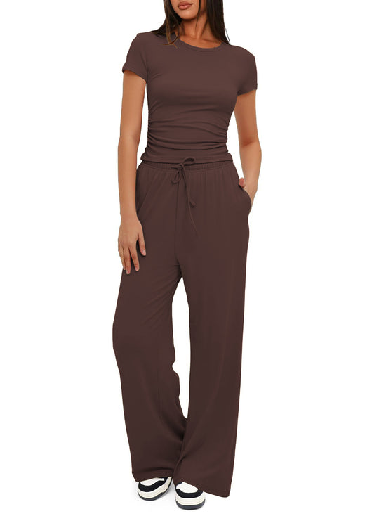 Damen Bequemes Lounge-Outfit mit elastischem Bund und weitem Schnitt R&B
