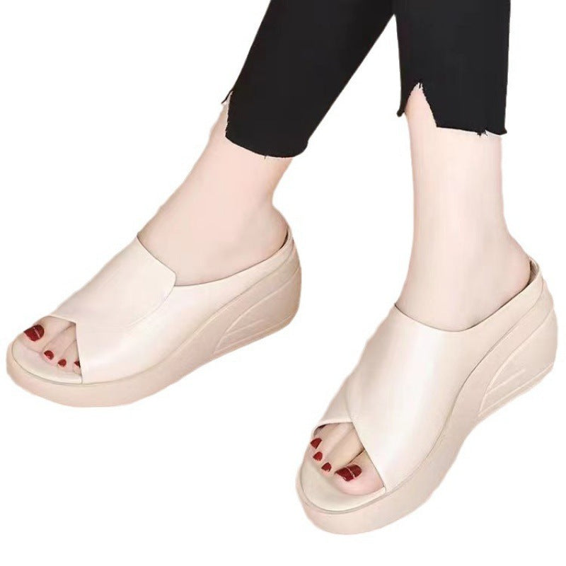 Damen Plattform-Sandalen mit geschwungenem Design und Komfortfußbett R&B