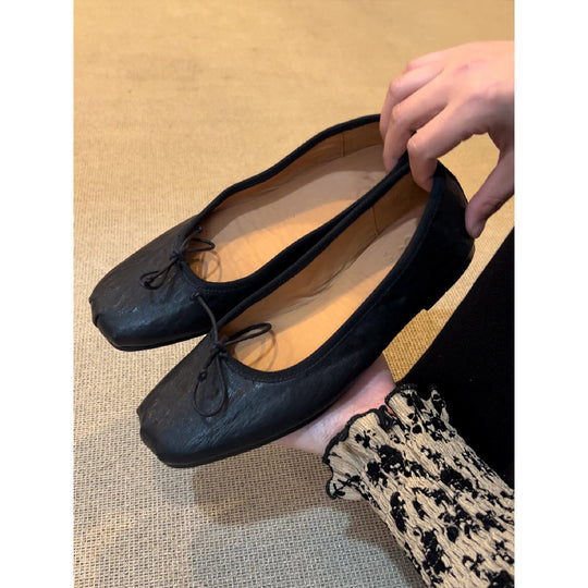 Damen Ballerinas mit quadratischer Zehenform und elegantem Riemenverschluss R&B