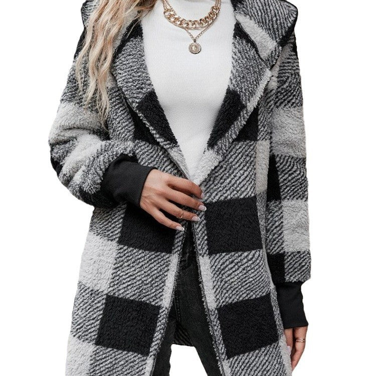Damen Kuschelige Karojacke mit weichem Material und lässiger Passform R&B