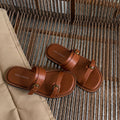 Damen elegante Komfort-Pantoletten mit verstellbarem Riemen und ergonomischer Sohle R&B