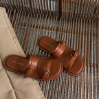 Damen elegante Komfort-Pantoletten mit verstellbarem Riemen und ergonomischer Sohle R&B