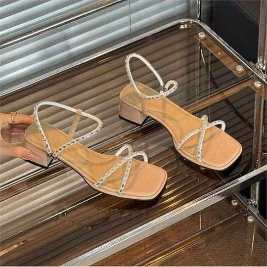 Damen elegante Sandalen mit Strassverzierungen R&B