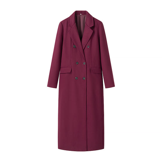 Damen eleganter langarm Mantel im Doppelreiher-Stil R&B