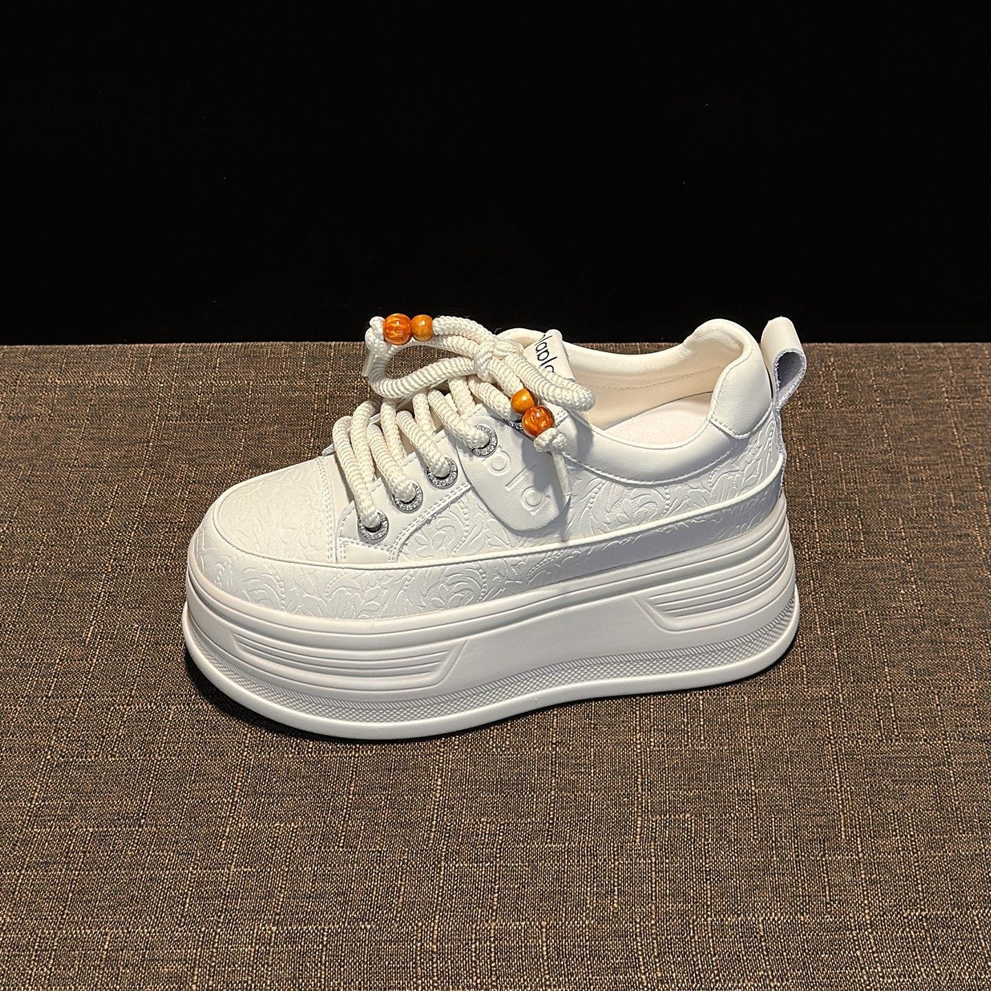 Damen modische Plateau Sneakers mit dekorativen Schnürsenkeln und strukturiertem Obermaterial R&B