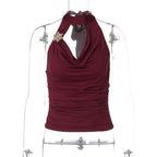 Damen Elegantes Haltertop mit geschmeidigem Sitz und funkelndem Schmuckdetail R&B