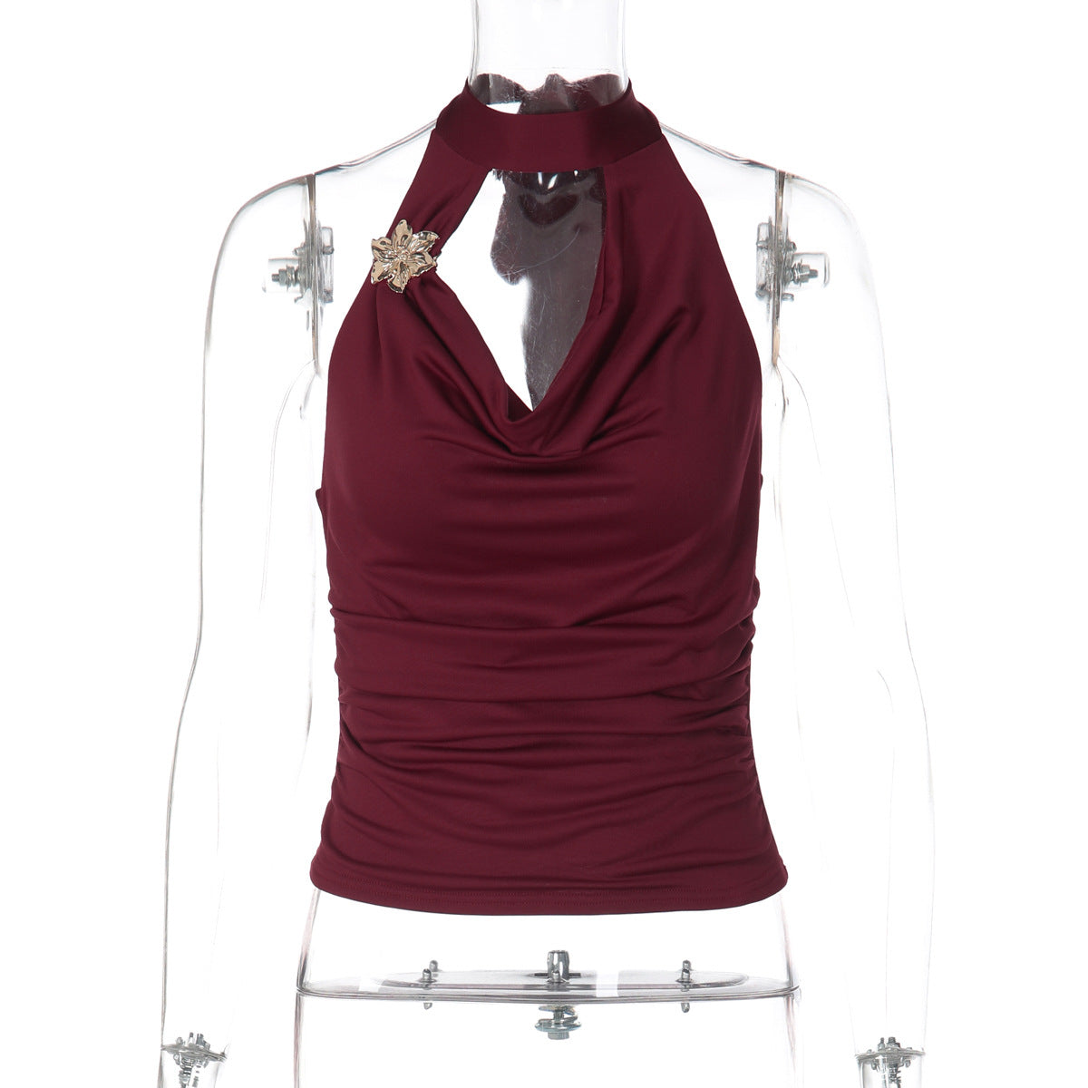 Damen Elegantes Haltertop mit geschmeidigem Sitz und funkelndem Schmuckdetail R&B