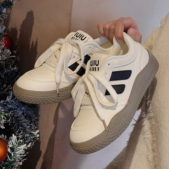 Damen Komfortable Sneakers mit dicker Gummisohle und atmungsaktiver Oberflächenstruktur R&B