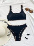 Damen Hochgeschnittener Bikini mit animalischem Design