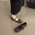 Damen elegante Mary Jane Ballerinas mit modischem Metallakzent R&B