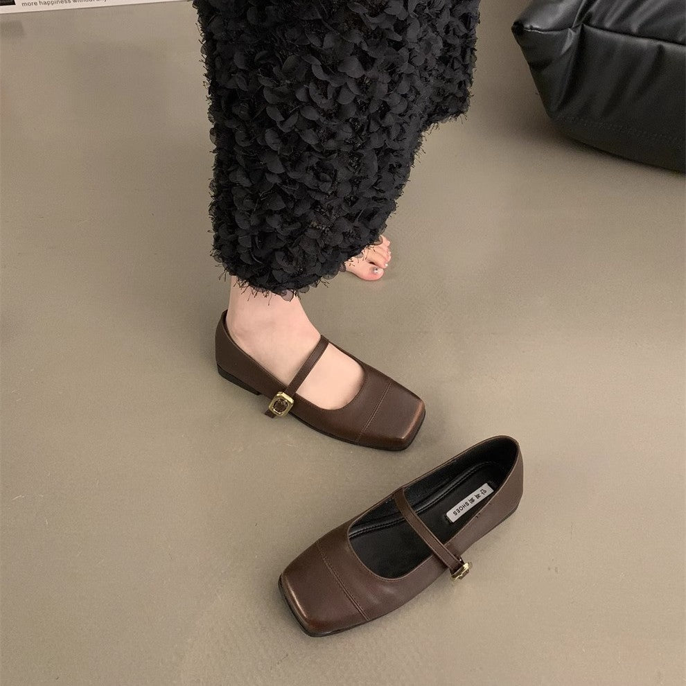 Damen elegante Mary Jane Ballerinas mit modischem Metallakzent R&B