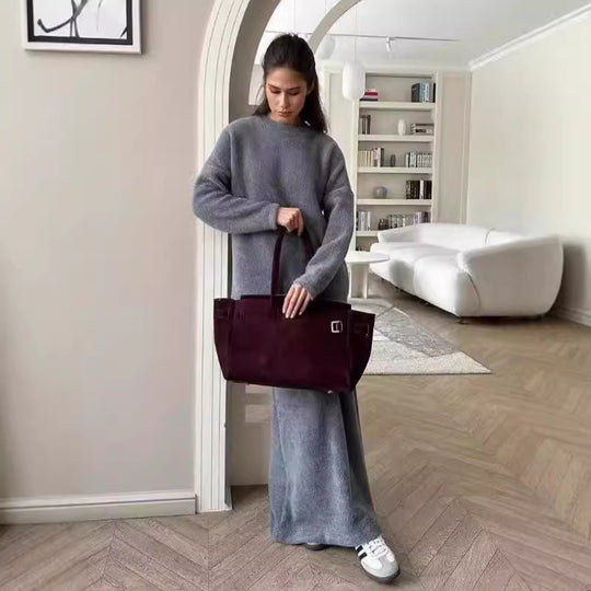 Damen Elegantes Maxikleid aus weichem Strick R&B
