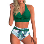 Damen Hochgeschnittenes Bikini-Set mit elegantem Wickel-Top und Comfort-Bund R&B